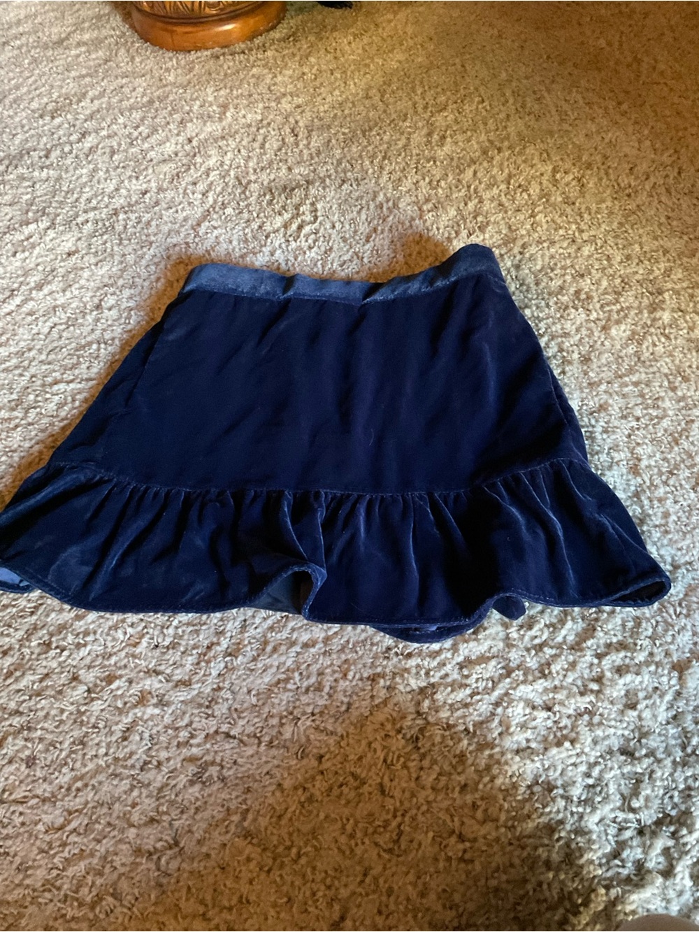 J. Crew Navy Ruffle-Hem Mini Skirt NWT